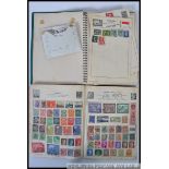 Two vintage stamp albums, each filled with assorted GB and overseas stamps.