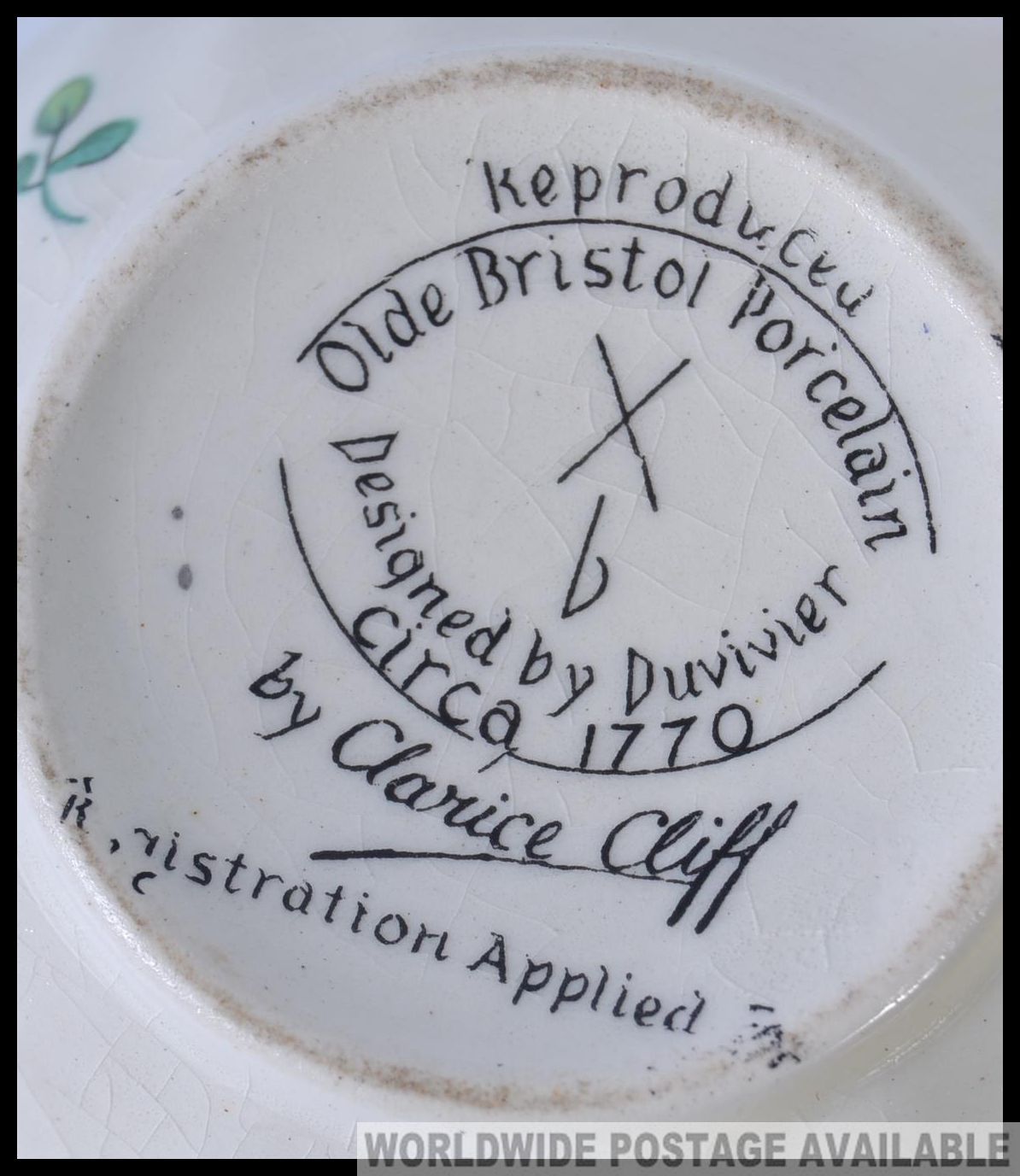 Two pieces of ceramics by Clarice Cliff to include a plate featuring West Minster Abbey along with - Image 4 of 4