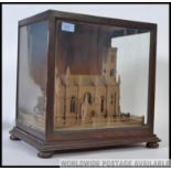 A stunning 19th century Architects eclesiastical maquette model of a church having sand applied