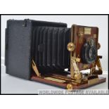 An early 20th century Sanderson quarter-plate field camera, Junior Model camera,