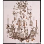 A 20th century vintage large 8 branch glass chandelier.