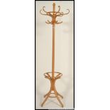 An mid 20th century retro / vintage Thonet style bent wood hat and coat stand,