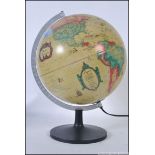 A contemporary retro style light up desk top globe by Scanglobe in working order H45cm