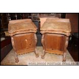 A pair of country pine 20th century davenport desks.