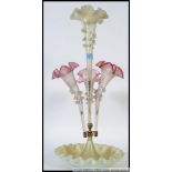 A Victorian vaseline glass epergne,