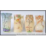 A collection of 4x Bewley Pottery vases, all strongly Art Deco themed.
