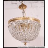 A 20th century Empire style glass droplet chandelier / shade having cut glass droplets to the