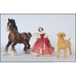 CERAMICS: A collection of ceramics to include a large Beswick Shire Horse figure,