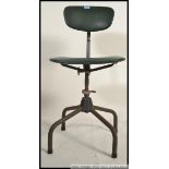 A vintage mid century industrial machinist / draughtmans swivel chair,