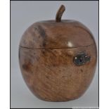 A George III style (probably 20th Century) Tea Caddy in the shape of an apple,