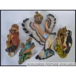 A collection of Bosson's wall plaques in the form of animals to include Kingfisher,