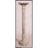 A vintage 20th century sectional Marble / Torchere column plant stand,