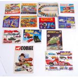 DIECAST BROCHURES: A charming collection of 13x original vintage diecast car model brochures /