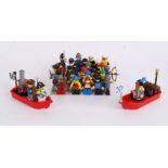 LEGO: A collection of 29x vintage Lego minifigures and accessories to include Town, Knights,