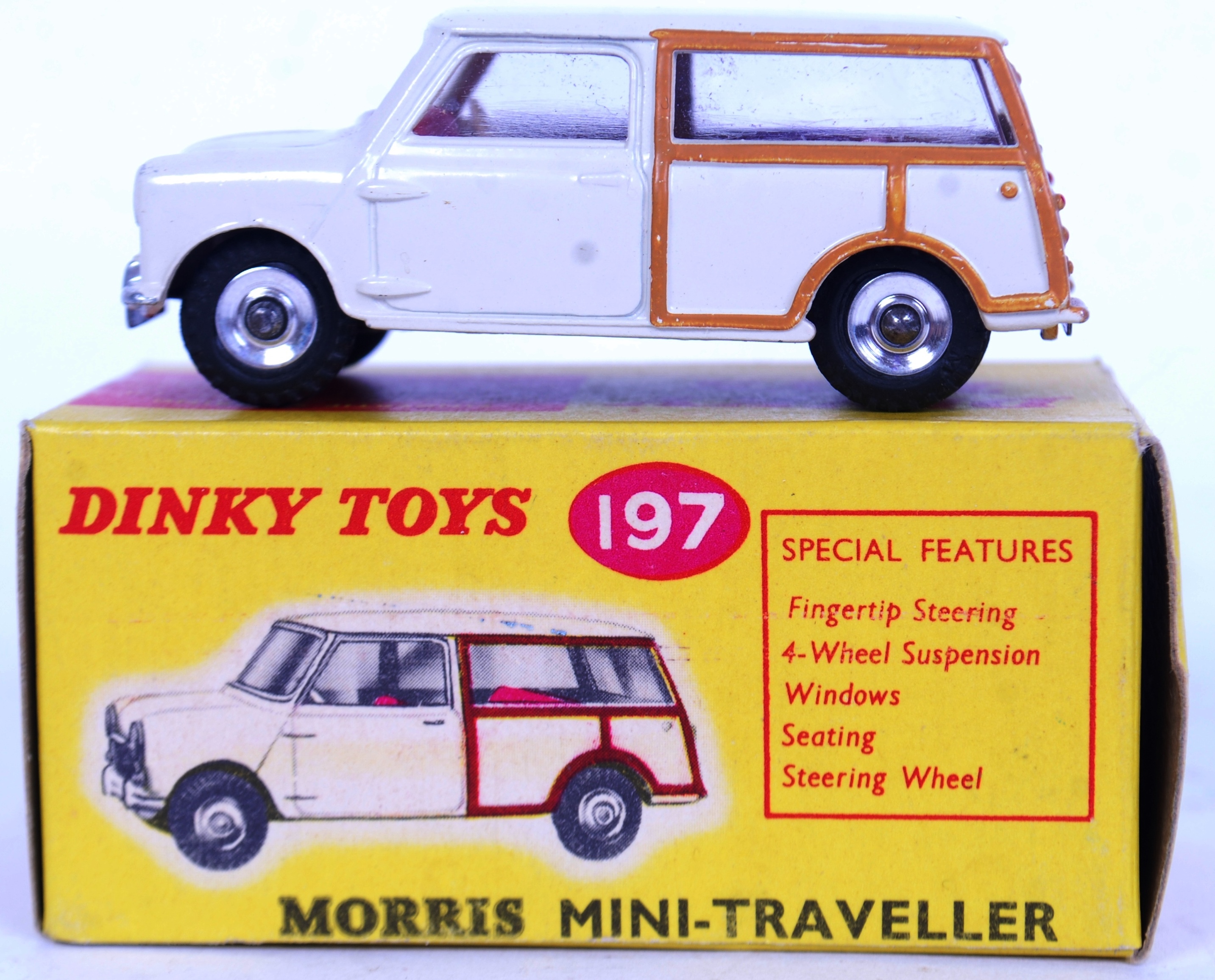 DINKY: An original vintage Dinky diecast model 197 Morris Mini Traveller car.