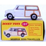 DINKY: An original vintage Dinky diecast model 197 Morris Mini Traveller car.