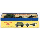DINKY TOYS: An original vintage Dinky Toys yellow box diecast model 697 military 25 Pounder Field