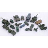 DIECAST: A collection of vintage Dinky and Matchbox Lesney military themed diecast models.