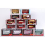 DIECAST BUSES: A large collection of 14x assorted diecast model buses to include Corgi Original