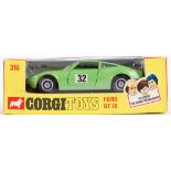 CORGI WHIZZWHEELS; An original vintage Corgi 316 Whizzwheels Ford GT 70 boxed diecast model.