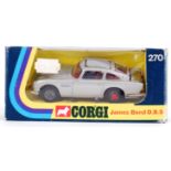 CORGI JAMES BOND: An original Corgi 270 James Bond Aston Martin DB5, with red spikes to the wheels.