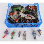 ACTION FIGURES: A collection of vintage assorted small size action figures - mostly 1980's - to