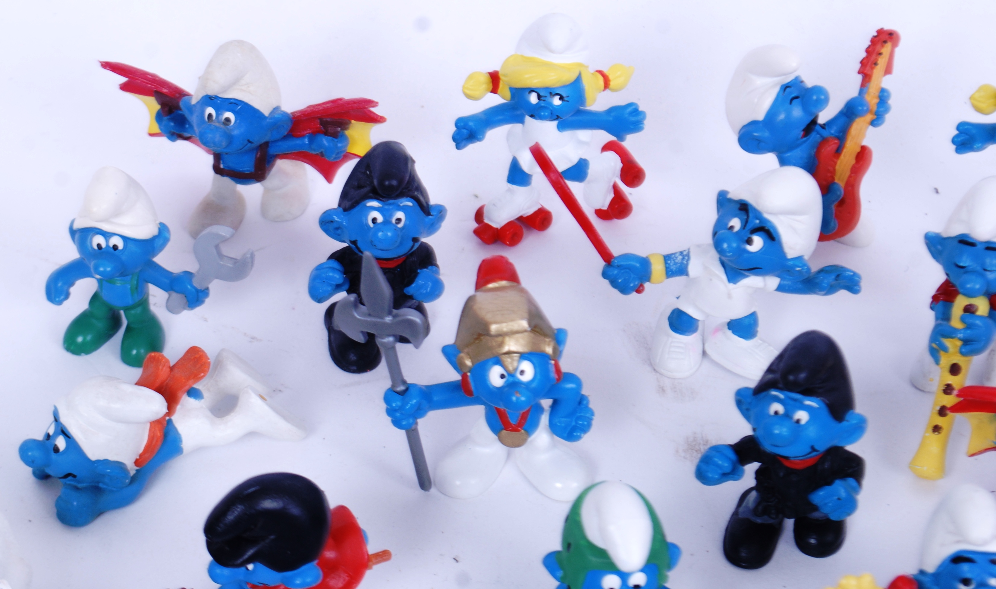 SMURFS: A good collection of 50x assorted vintage original Peyo Smurfs from the 1980's, - Image 2 of 7