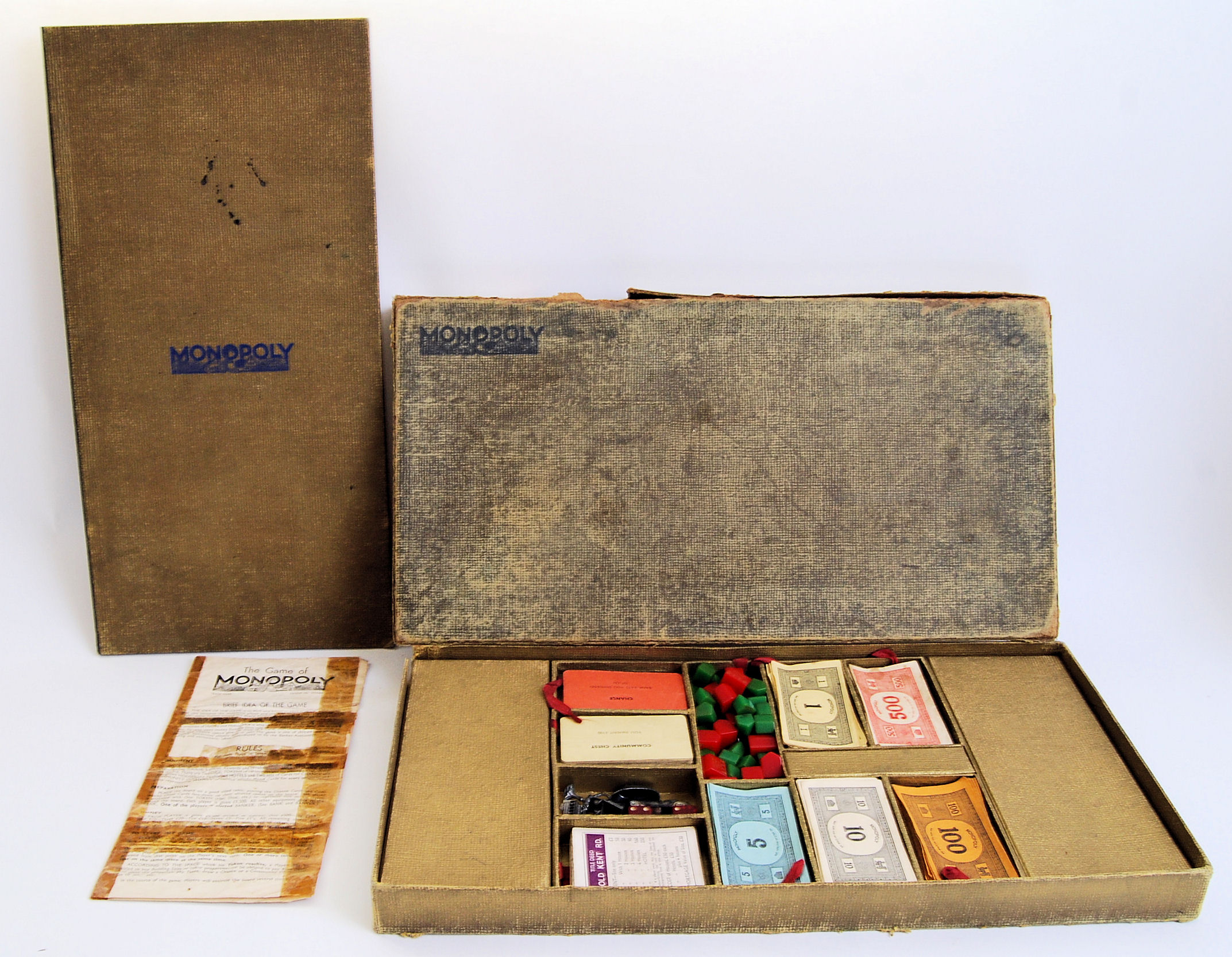 1936 DELUXE MONOPOLY: An original vintage rare 1936 ' Deluxe ' Edition Monopoly game.