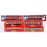 00 GAUGE: A collection of 6x 00 gauge railway trainset carriages. 2x Lima - 305311 and 305363.