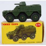 DINKY: An original vintage Dinky Toys military 676 diecast model Armoured Personnel Carrier.