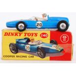 DINKY: An original vintage Dinky Toys 240 diecast model Cooper Racing Car. Within the original box.
