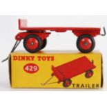 DINKY: An original vintage Dinky Toys 429 Trailer diecast model. Red, within a good original box.