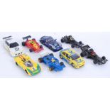 SCALEXTRIC: A collection of 8x vintage Scalextric cars - L5184, Marcos, Lotus Special, Porsche,
