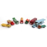 DINKY: A collection of 8x vintage Dinky diecast model lorries / wagons.