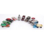 DINKY: A collection of 10x assorted vintage loose Dinky diecast model cars, to include Fordson,