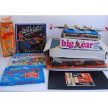 GAMES: A large collection of assorted vintage board games and other games to include;