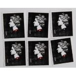 DARREN CULLEN: A set of 6x Darren Cullen ' beheaded queen ' 1st class stamps.