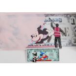 DISNEY DOLLAR: A fabulous large (55cm x27cm) unique one off Lewis Bannister ' Disney Dollar.