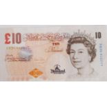 DISMALAND £10 NOTE: An original ten pound note, stamped ' Dismaland '.