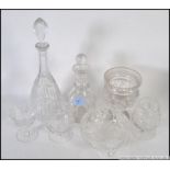 2 cut glass crystal decanters complete w