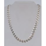 A heavy 925 silver belcher link necklace