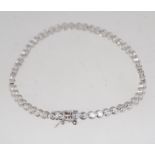 A 925 silver channel set CZ line bracel