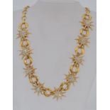 A vintage yellow metal statement necklac