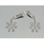 A pair of 925 silver drop earrings with