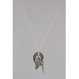 A 925 silver Art Deco pendant necklace w