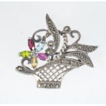 A vintage 925 silver brooch pin in the f