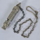 POLICE WHISTLE: An original Victorian / early 20th century Police ' Metropolitan ' uniform whistle,