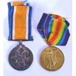 MEDAL GROUP; An original WWI First World War Medal pair for a Private Collins 29740 Dorset Regiment.