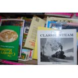 RAILWAY: A box of assorted books on Railway / Steam Travel etc.