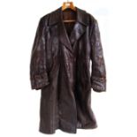 DISPATCH RIDERS COAT: A Great War WWI First World War era all leather dispatch motorcycle riders